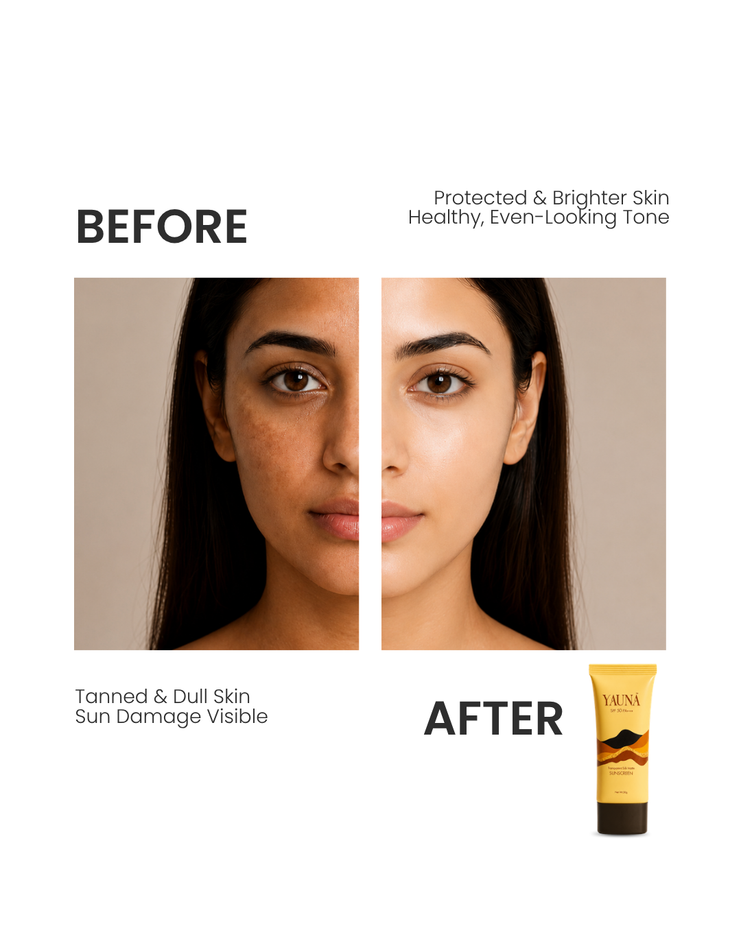 YAUNA Transparent Silk Matte Sunscreen SPF 50 PA+++
